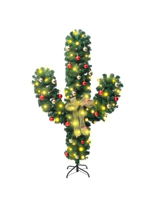 Kalėdinis kaktusas su stovu/LED, žalias, 180cm, PVC