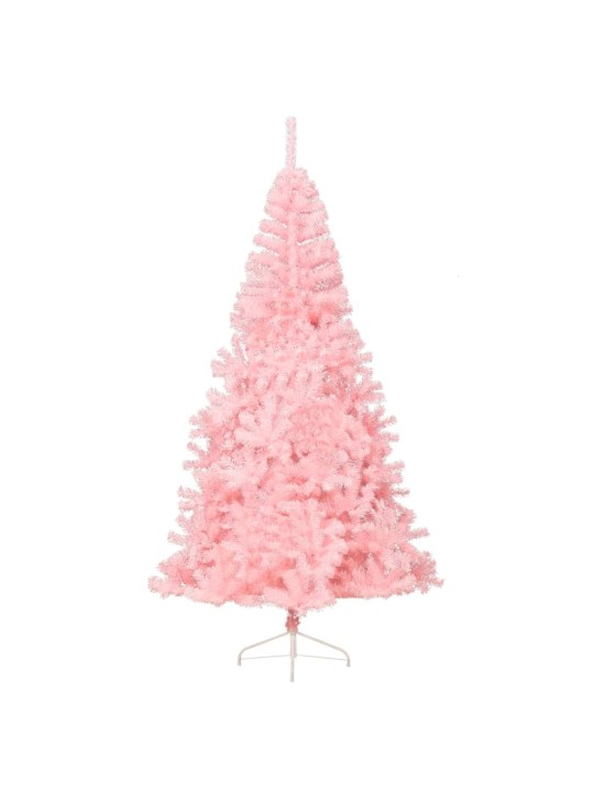 Dirbtinė pusinė Kalėdų eglutė su stovu, rožinė, 210cm, PVC