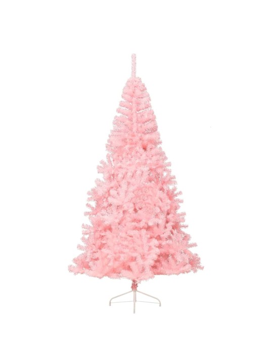 Dirbtinė pusinė Kalėdų eglutė su stovu, rožinė, 240cm, PVC