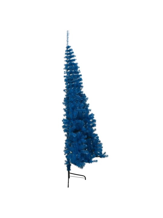 Dirbtinė pusinė Kalėdų eglutė su stovu, mėlyna, 210cm, PVC