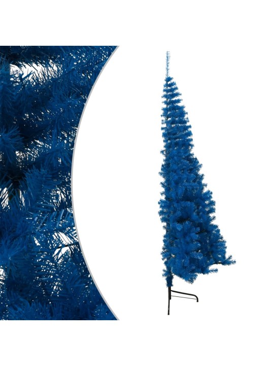 Dirbtinė pusinė Kalėdų eglutė su stovu, mėlyna, 240cm, PVC