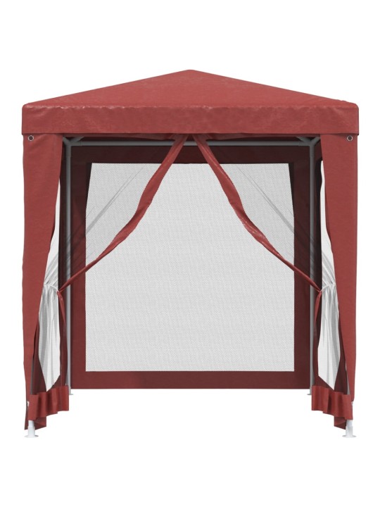 Proginė palapinė su 4 tinklinėmis sienomis, raudona, 2x2m, HDPE