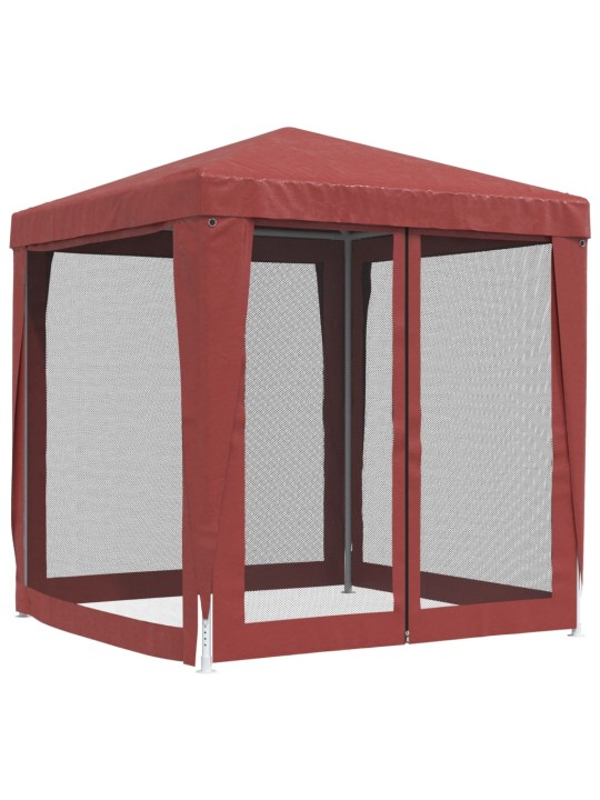 Proginė palapinė su 4 tinklinėmis sienomis, raudona, 2x2m, HDPE