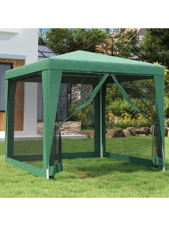 Proginė palapinė su 4 sienomis, žalia, 2,5x2,5m, HDPE