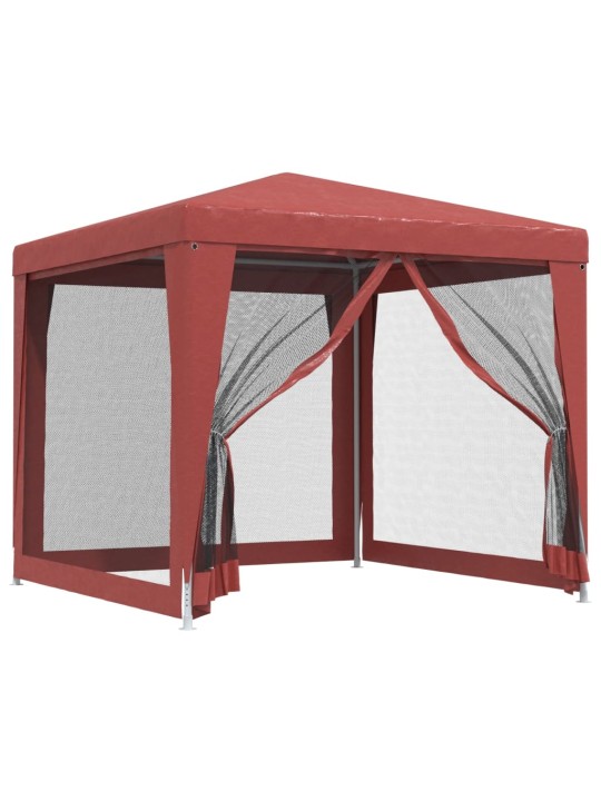 Proginė palapinė su 4 sienomis, raudona, 2,5x2,5m, HDPE