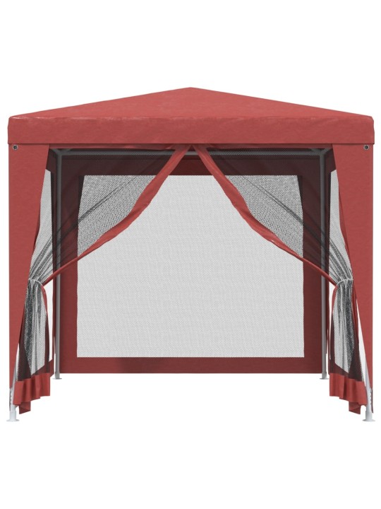 Proginė palapinė su 4 sienomis, raudona, 2,5x2,5m, HDPE