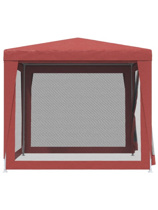 Proginė palapinė su 4 sienomis, raudona, 2,5x2,5m, HDPE