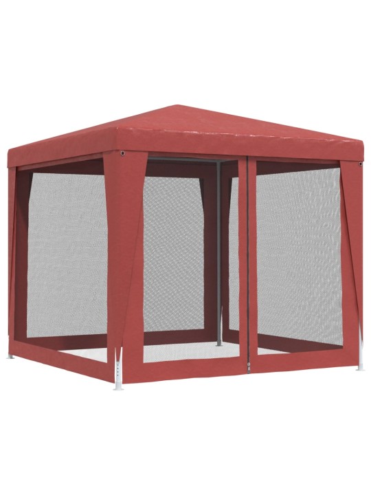 Proginė palapinė su 4 sienomis, raudona, 2,5x2,5m, HDPE