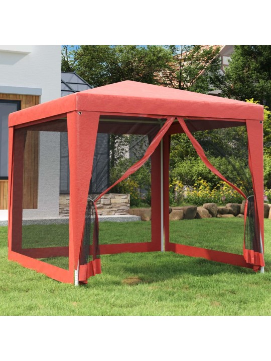 Proginė palapinė su 4 sienomis, raudona, 2,5x2,5m, HDPE