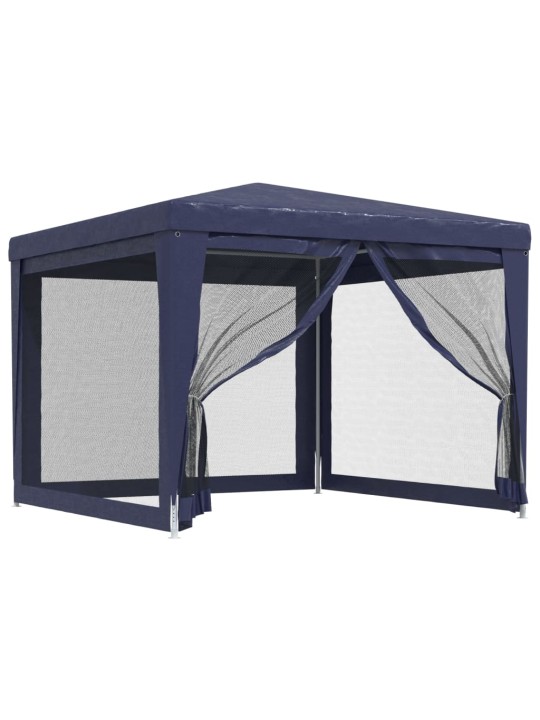 Proginė palapinė su 4 tinklinėmis sienomis, mėlyna, 3x3m, HDPE