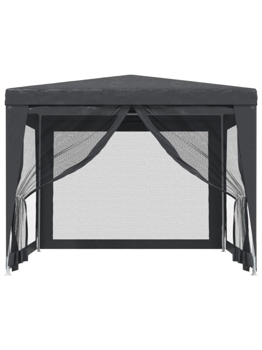 Proginė palapinė su 4 sienomis, antracito, 3x3m, HDPE