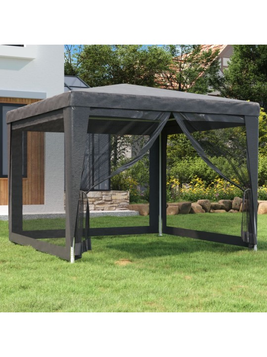 Proginė palapinė su 4 sienomis, antracito, 3x3m, HDPE