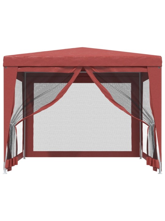 Proginė palapinė su 4 tinklinėmis sienomis, raudona, 3x3m, HDPE