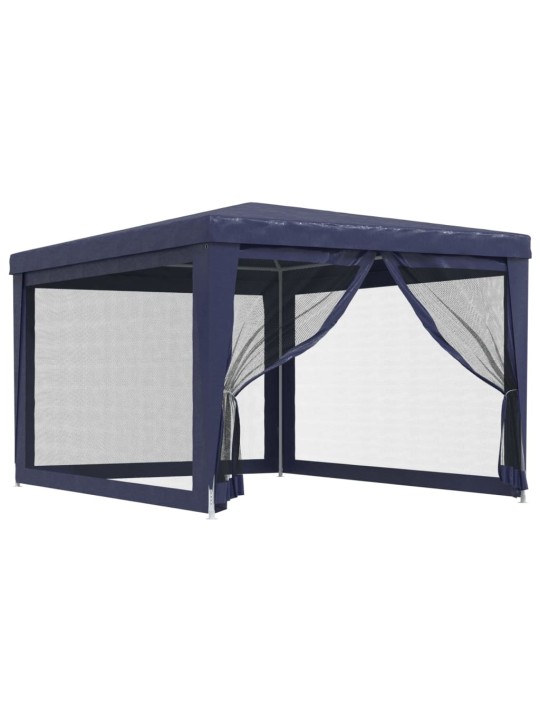 Proginė palapinė su 4 tinklinėmis sienomis, mėlyna, 3x4m, HDPE