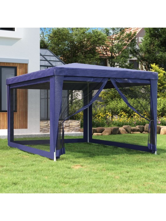 Proginė palapinė su 4 tinklinėmis sienomis, mėlyna, 3x4m, HDPE