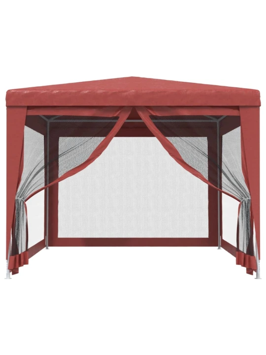 Proginė palapinė su 4 tinklinėmis sienomis, raudona, 3x4m, HDPE