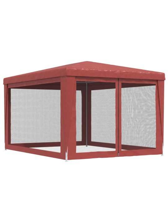 Proginė palapinė su 4 tinklinėmis sienomis, raudona, 3x4m, HDPE
