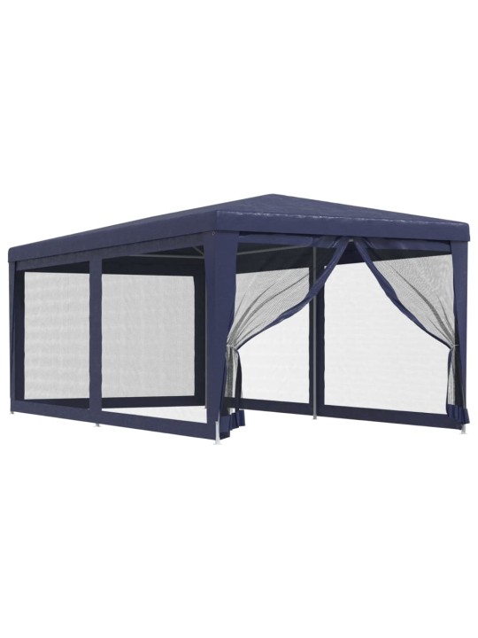 Proginė palapinė su 6 tinklinėmis sienomis, mėlyna, 3x6m, HDPE