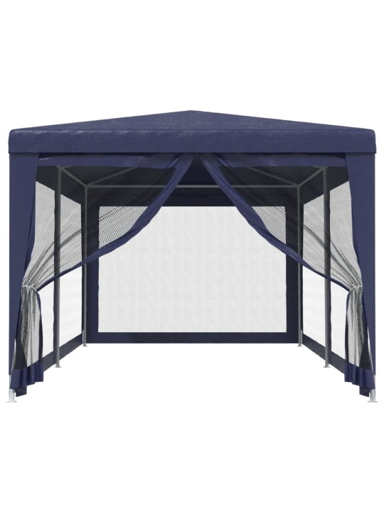 Proginė palapinė su 6 tinklinėmis sienomis, mėlyna, 3x6m, HDPE