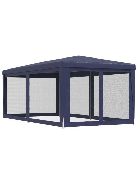 Proginė palapinė su 6 tinklinėmis sienomis, mėlyna, 3x6m, HDPE