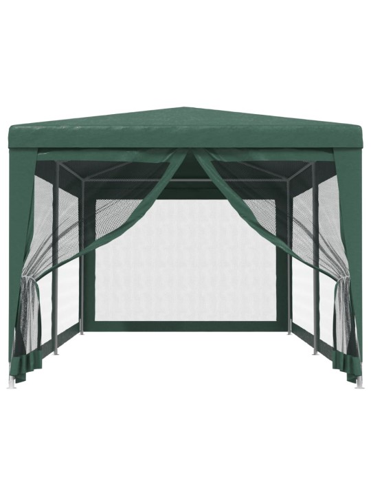 Proginė palapinė su 6 tinklinėmis sienomis, žalia, 3x6m, HDPE