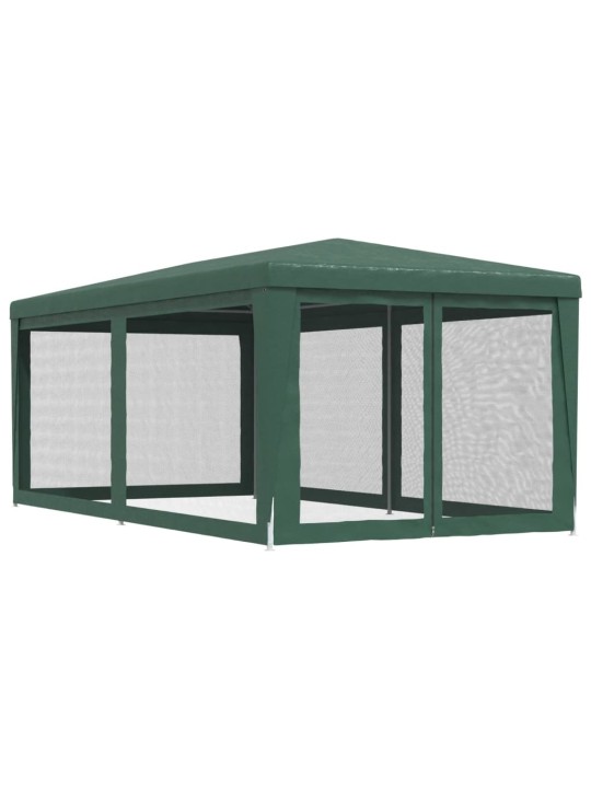 Proginė palapinė su 6 tinklinėmis sienomis, žalia, 3x6m, HDPE