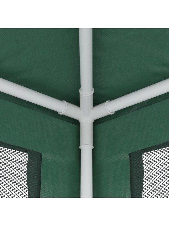 Proginė palapinė su 6 tinklinėmis sienomis, žalia, 3x6m, HDPE