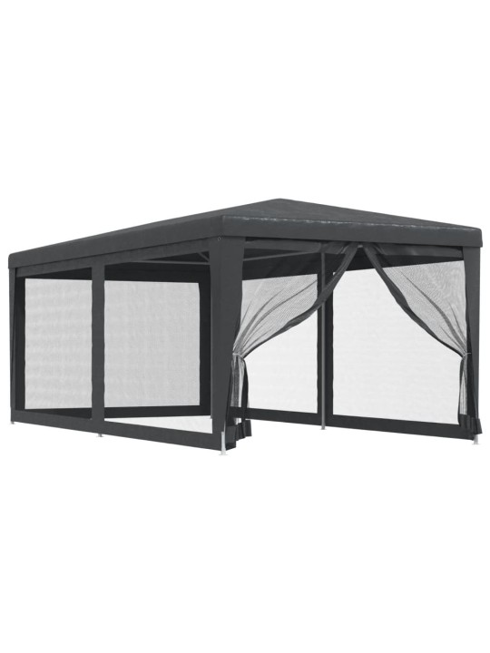 Proginė palapinė su 6 sienomis, antracito, 3x6m, HDPE