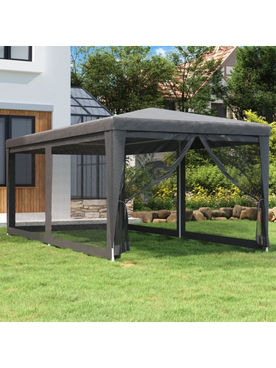 Proginė palapinė su 6 sienomis, antracito, 3x6m, HDPE