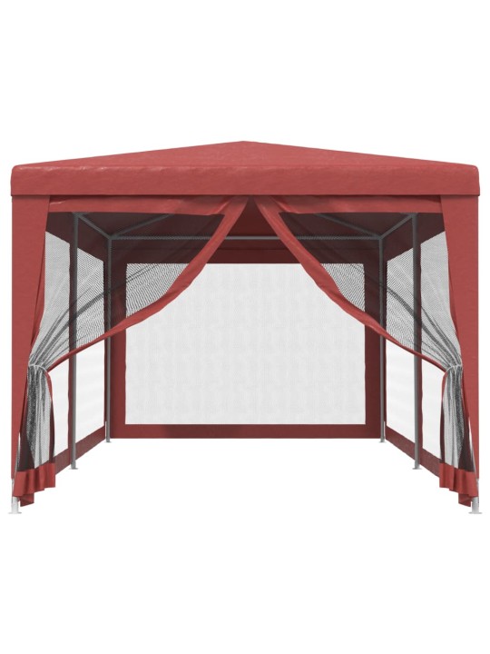 Proginė palapinė su 6 tinklinėmis sienomis, raudona, 3x6m, HDPE