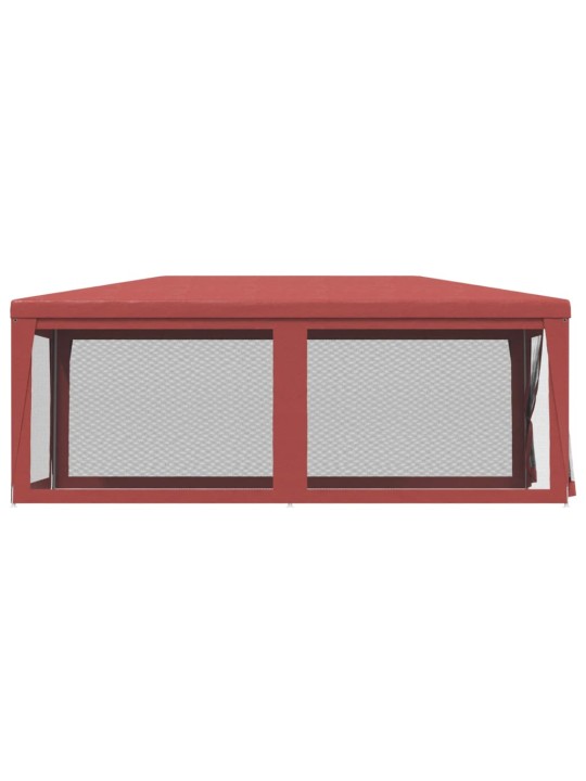 Proginė palapinė su 6 tinklinėmis sienomis, raudona, 3x6m, HDPE