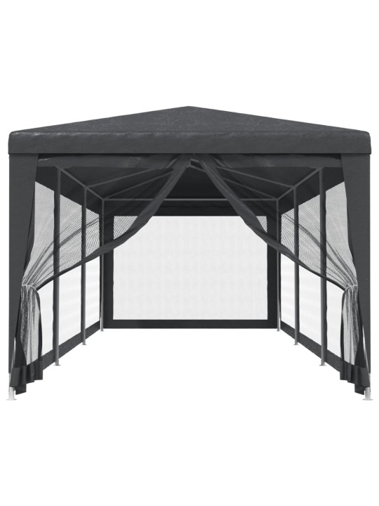 Proginė palapinė su 8 sienomis, antracito, 3x9m, HDPE