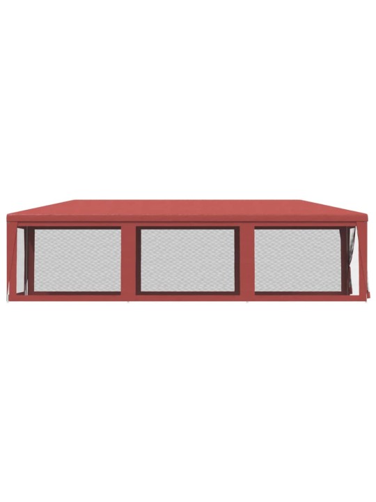 Proginė palapinė su 8 tinklinėmis sienomis, raudona, 3x9m, HDPE