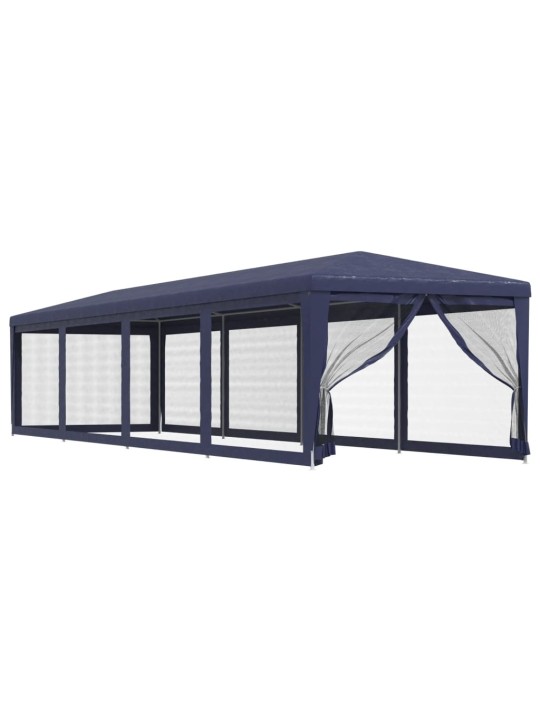Proginė palapinė su 10 tinklinių sienų, mėlyna, 3x12m, HDPE