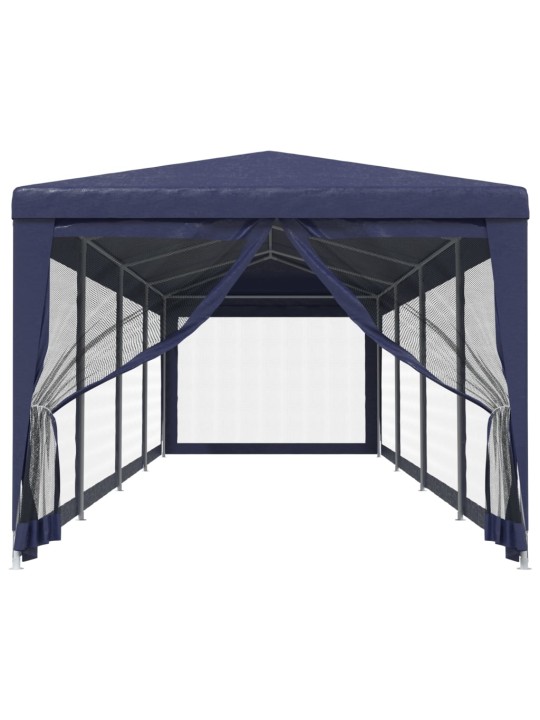 Proginė palapinė su 10 tinklinių sienų, mėlyna, 3x12m, HDPE