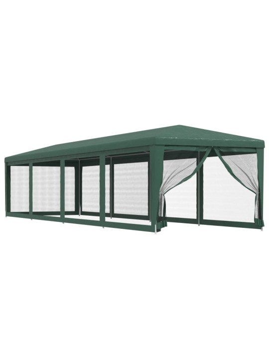 Proginė palapinė su 10 tinklinių sienų, žalia, 3x12m, HDPE