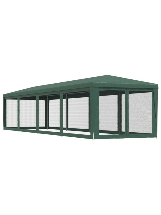 Proginė palapinė su 10 tinklinių sienų, žalia, 3x12m, HDPE