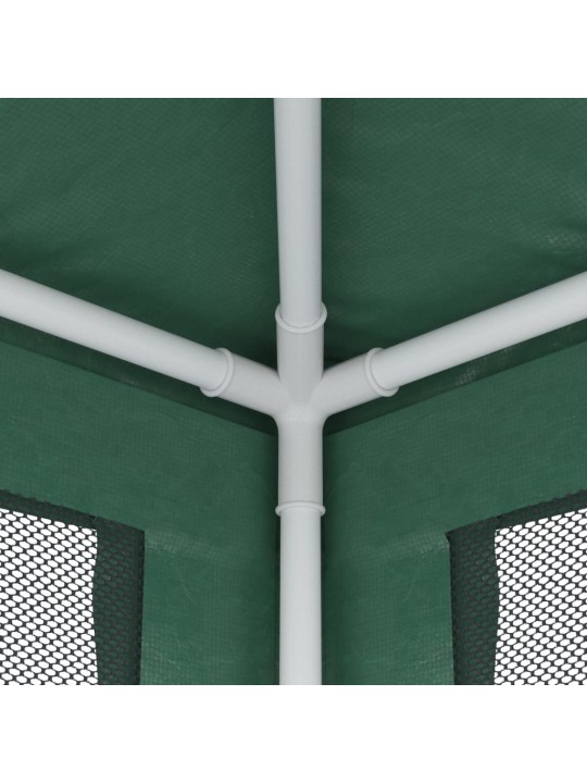 Proginė palapinė su 10 tinklinių sienų, žalia, 3x12m, HDPE