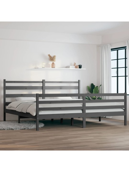 Lovos rėmas, pilkos spalvos, 200x200cm, pušies medienos masyvas