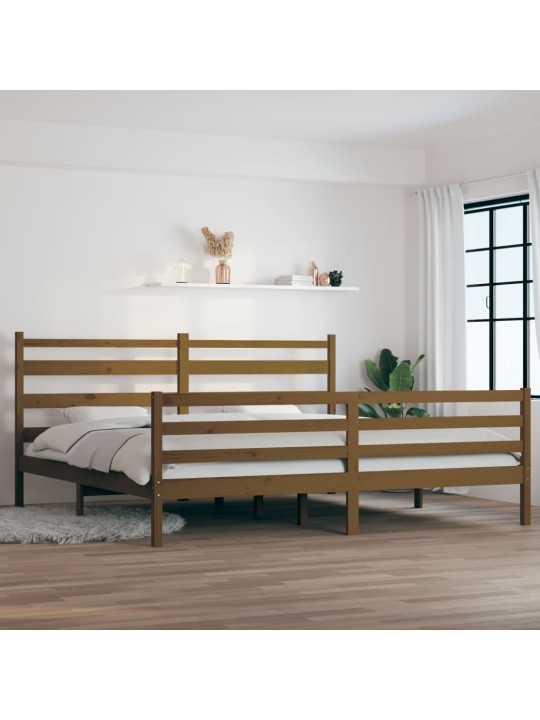 Lovos rėmas, medaus rudas, 200x200cm, pušies medienos masyvas