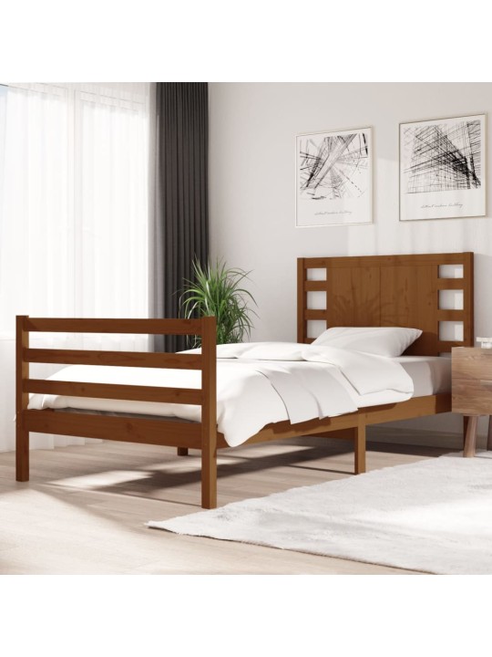 Lovos rėmas, medaus rudas, 90x200cm, pušies medienos masyvas