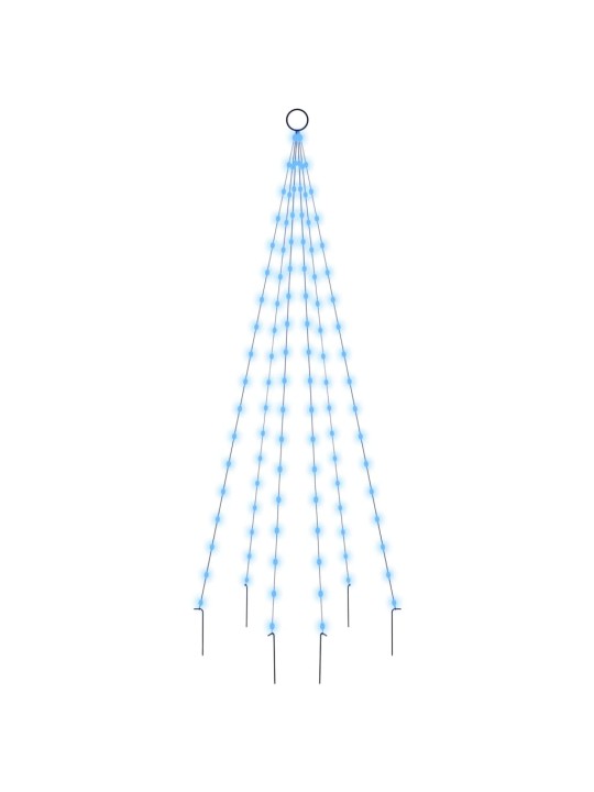 Kalėdų eglutė ant vėliavos stiebo, 180cm, 108 mėlynos LED