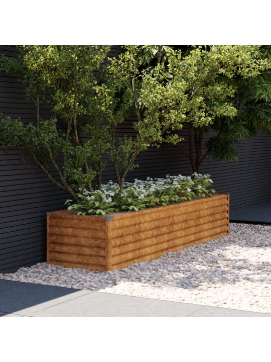 Aukštas sodo lovelis, 194x50x36cm, Corten plienas