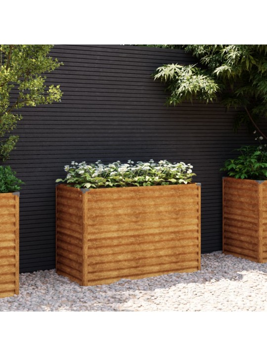 Aukštas sodo lovelis, 100x50x69cm, Corten plienas