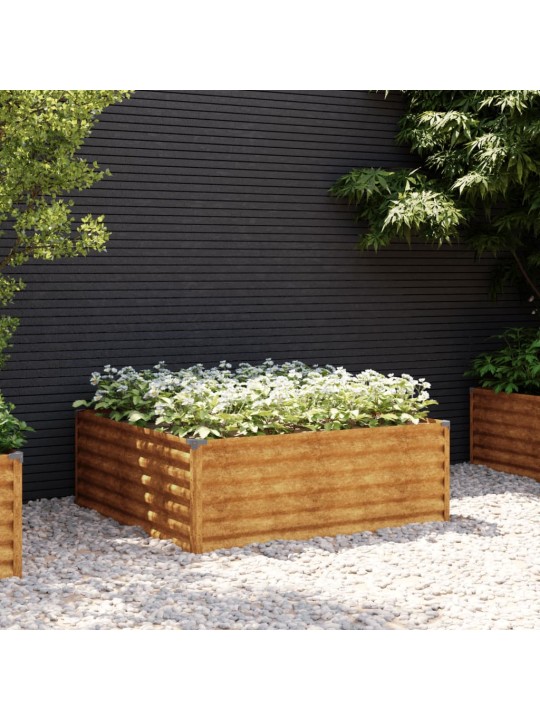 Aukštas sodo lovelis, 100x100x36cm, Corten plienas