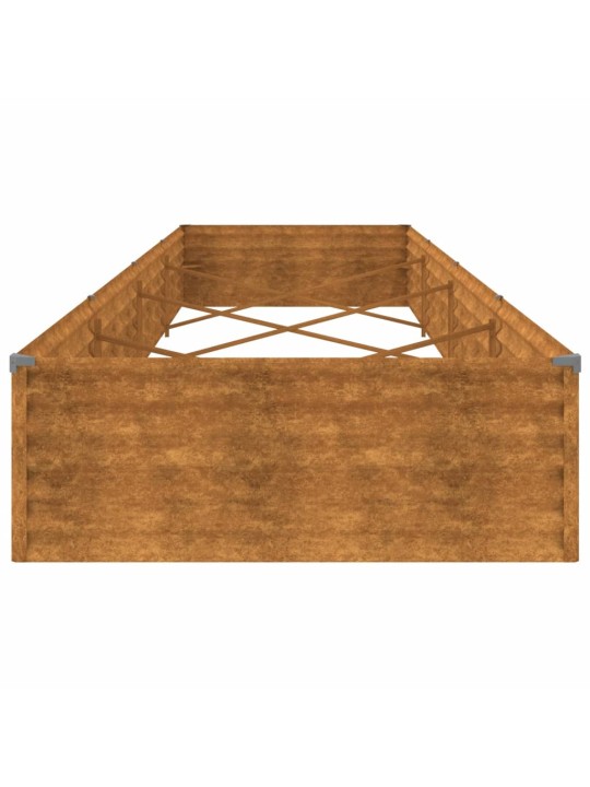 Aukštas sodo lovelis, 387x100x36cm, Corten plienas