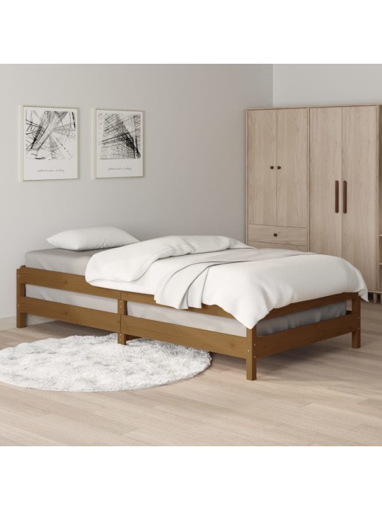 Sudedama lova, medaus ruda, 90x190cm, pušies medienos masyvas
