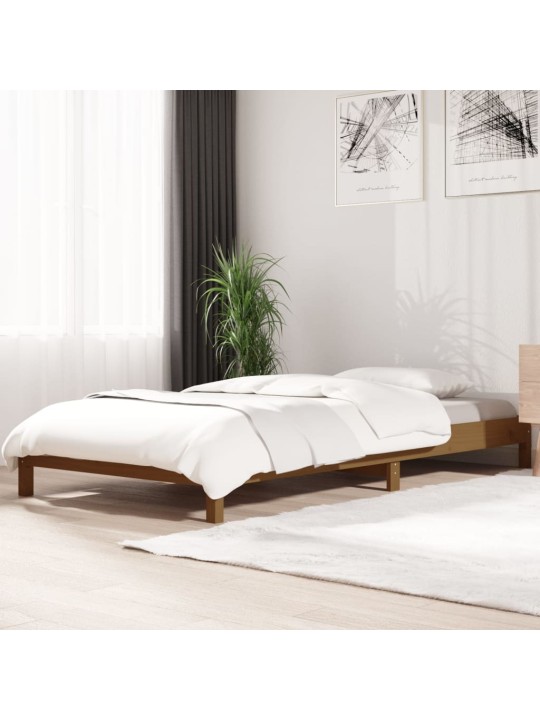 Sudedama lova, medaus ruda, 90x190cm, pušies medienos masyvas