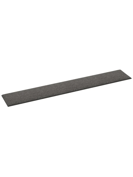 Sienų plokštės, 12vnt., pilkos, 90x15cm, audinys, 1,62m²