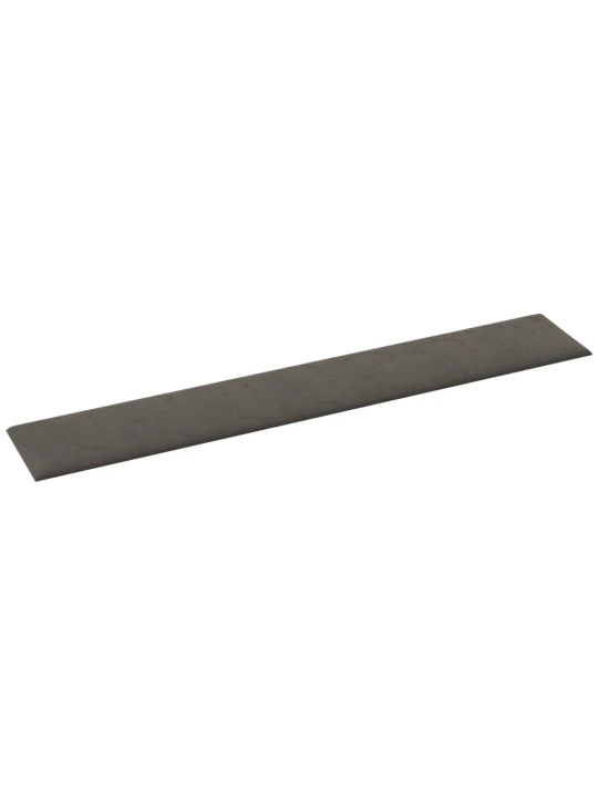 Sienų plokštės, 12vnt., pilkos, 90x15cm, aksomas, 1,62m²